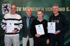 40 Jahre Mitgliedschaft (v. li.): Günther Hubertus Dirr, Präsident Robert Reisinger, Manfred Dressel und Ernst Heger.