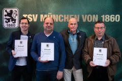 40 Jahre Mitgliedschaft (v. li.): Thomas Wöll, Harald Weinhold, Präsindet Robert Reisinger und Johann Wittmann.