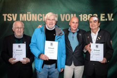60 Jahre Mitgliedschaft (v. li.): Reinhold Daschner, Ralph Setzer, Präsident Robert Reisinger und Kurt Holzeder.