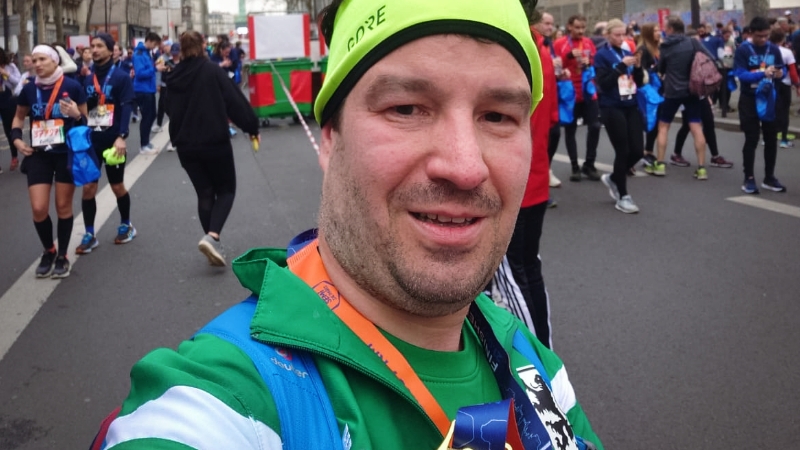 Sebastian Paulik beim Halbmarathon in Paris